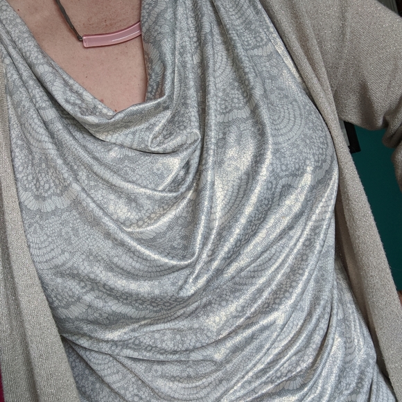 Slinky top + metallic cardigan - Picture 10 of 13
